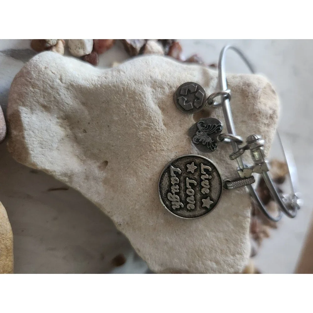 Angelica Bangel Bracelet. Live Love Laugh Inspirational Dangly Bracelet. Gift